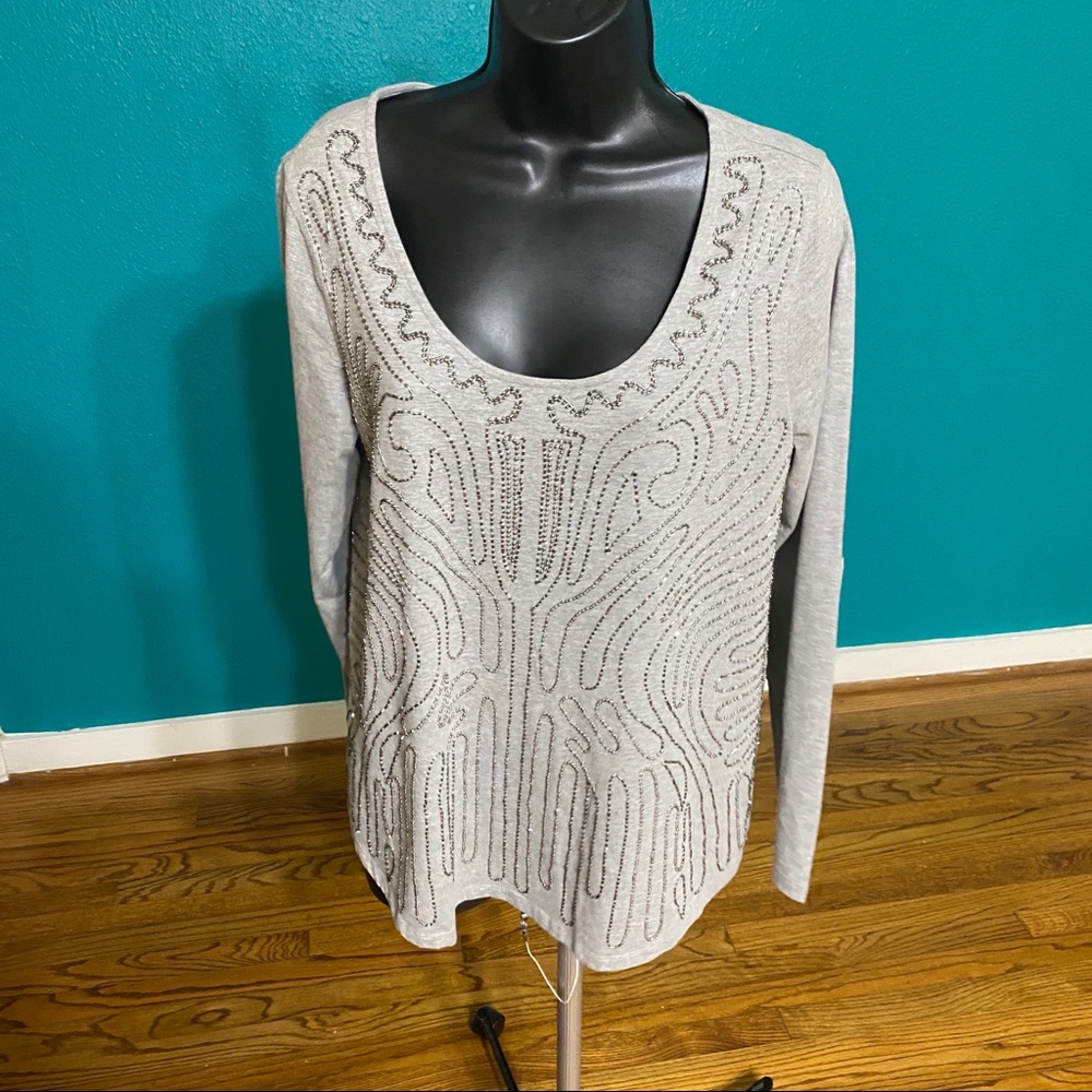 Soft Surroundings Top long sleeves sparkly beading